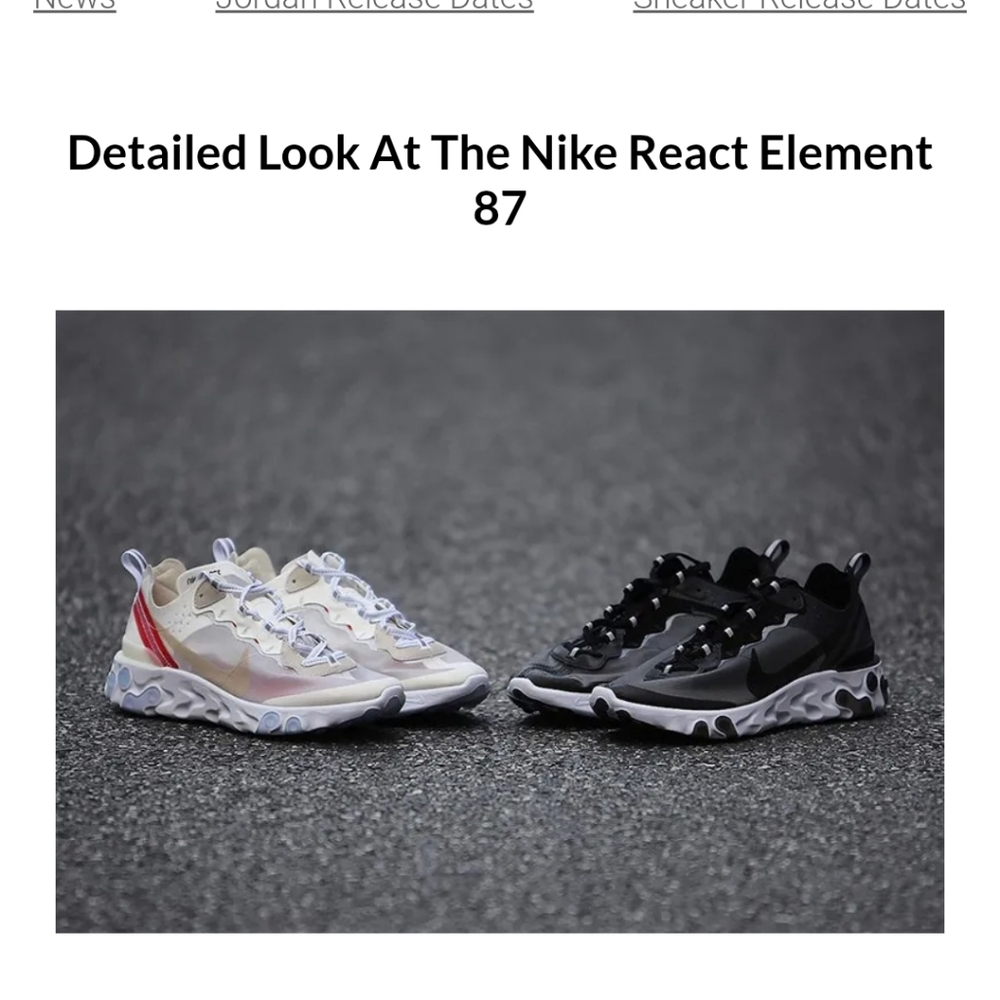 Nike React Element 87 Epic Sail Light Bone 15 - Picture 2 of 14